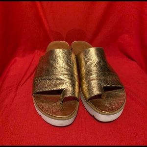 Gentle Souls LAVERN METALLIC PLATFORM SLIDE SANDAL
